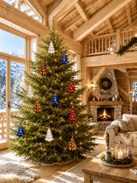 Boule de noel sapin multi couleur